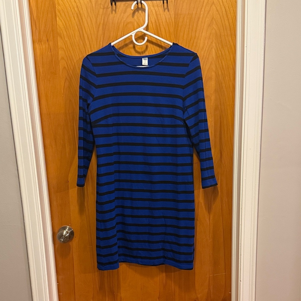 Blue and Black Striped Dress